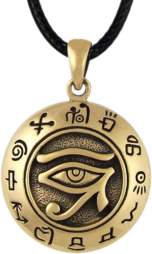 Eye of Horus Bronze Pendant Necklace