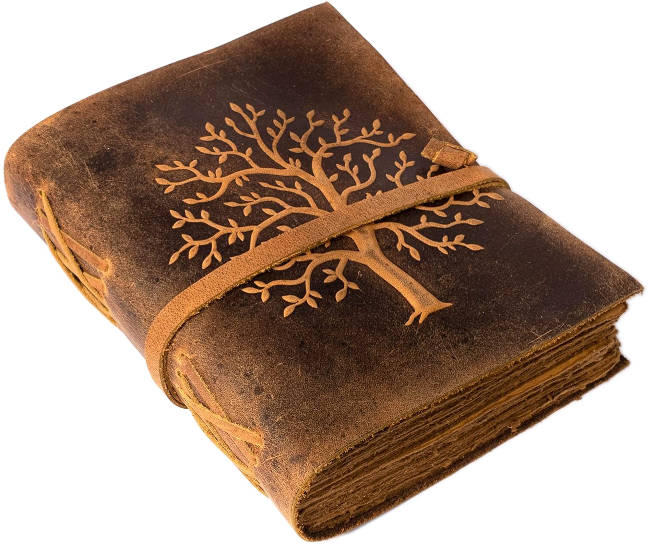 Tree of Life-Embossed Vintage Leather Journal